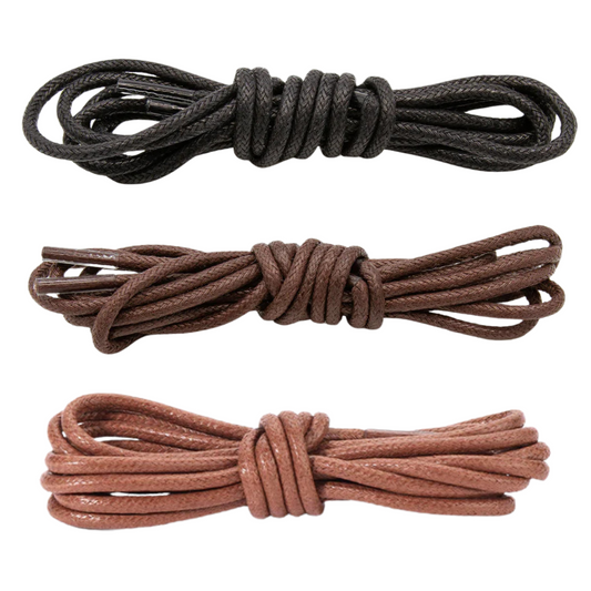 Par de Cordones para Zapatos - Cordón Redondo de Algodón Encerado Grosor Medio 75 CM
