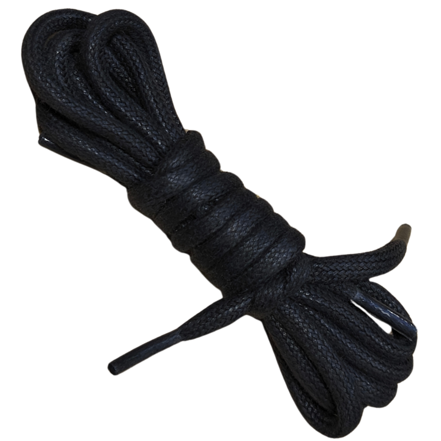 Cordones Redondos Gruesos de Algodón Encerado 100 CM para Zapatos - Negro